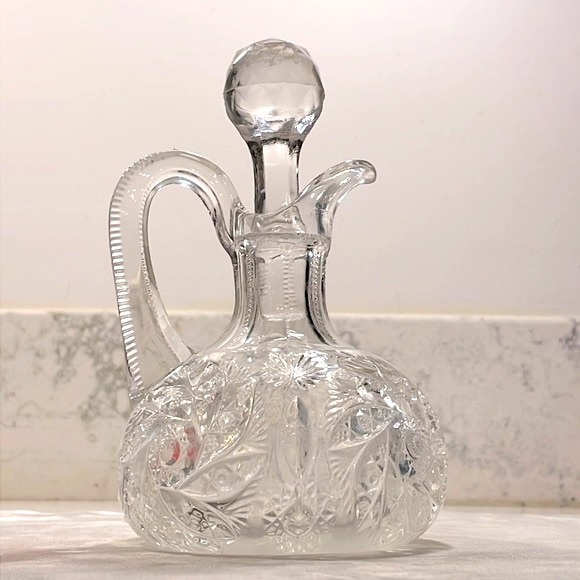 Antique Handblown Cruet Aztec Daisy Spinner Pattern Made by McKee Circa 1890 EUC - Picture 11 of 11